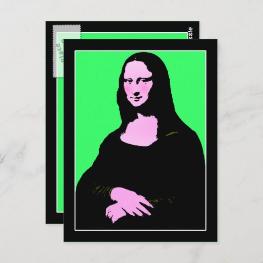 Mona Lisa Pop Art Style Postkarte (Vorne/Hinten)