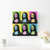 Mona Lisa - Pop Art Style  Quadratische Wanduhr (Zuhause)