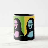 Mona Lisa - Pop Art Style Zweifarbige Tasse (Mittel)