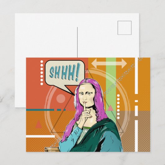 Mona Lisa Popart Postkarte (Vorne/Hinten)