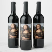 Mona Lisa Portrait Fancy Custom Text Weinetikett (Flaschen)