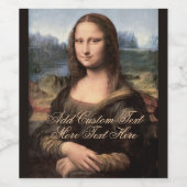 Mona Lisa Portrait Fancy Custom Text Weinetikett (Einzelnes Label)