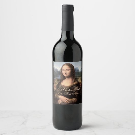 Mona Lisa Portrait Fancy Custom Text Weinetikett (Vorderseite)