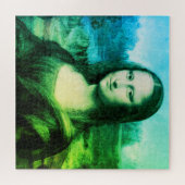 Mona Lisa Portrait| Grünblau Puzzle (Horizontal)
