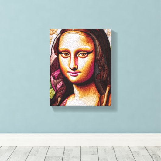 Mona Lisa Portrait / Malerwerbung Canvas Print Leinwanddruck (Insitu (Holzboden))