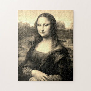 Mona Lisa Portrait   Sepia Brown Puzzle