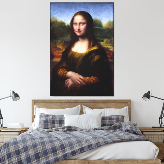 Mona Lisa (Portrait von Lisa Gherardini) Leinwanddruck (Insitu (Schlafzimmer))