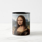 Mona Lisa Porträt/Malerei Zweifarbige Tasse (Mittel)