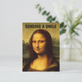MONA LISA POSTCARD SENDING A SMILE POSTKARTE (Stehend Vorderseite)