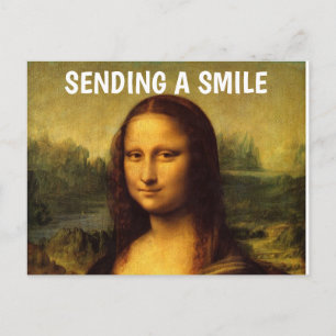 MONA LISA POSTCARD SENDING A SMILE POSTKARTE