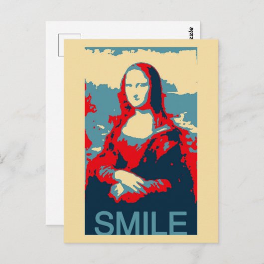 Mona Lisa Poster Smile Postkarte (Vorne/Hinten)