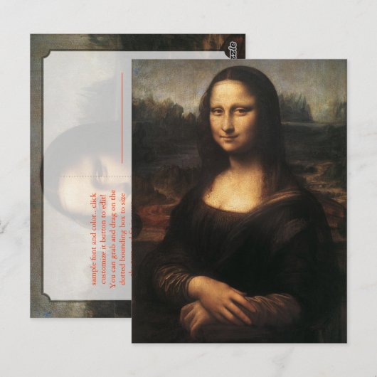 Mona Lisa Postkarte (Vorne/Hinten)