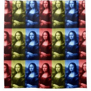 Mona Lisa Primärfarben Duschvorhang