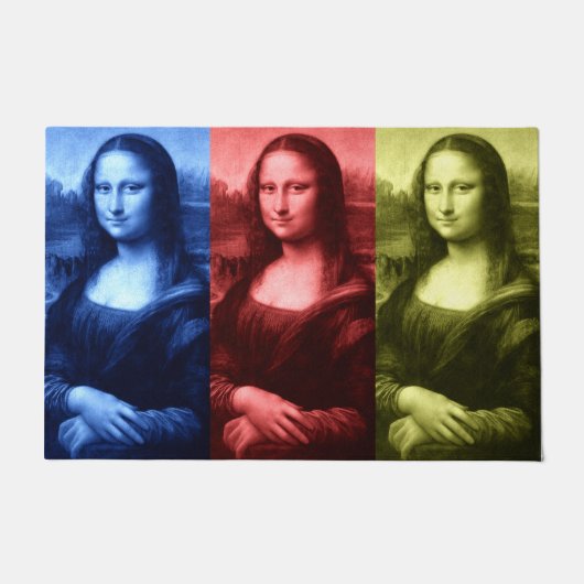 Mona Lisa Primärfarben Fußmatte (Vorderseite)