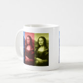 Mona Lisa Primärfarben Kaffeetasse (Vorderseite Links)
