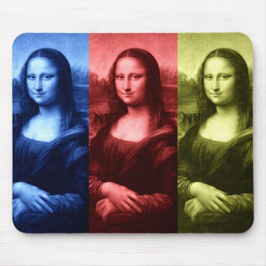 Mona Lisa Primärfarben Mousepad (Vorne)