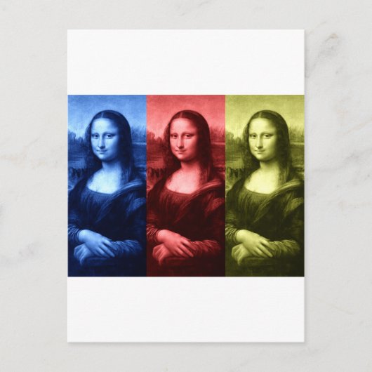 Mona Lisa Primärfarben Postkarte (Vorderseite)