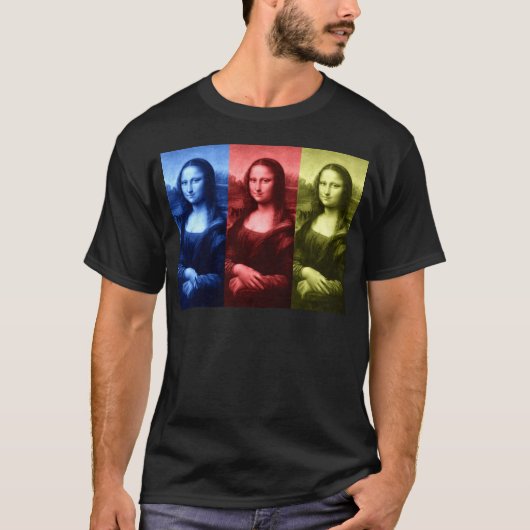 Mona Lisa Primärfarben T-Shirt (Vorderseite)