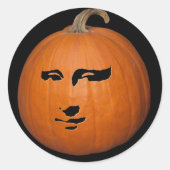 Mona Lisa Pumpkin Runder Aufkleber (Vorderseite)