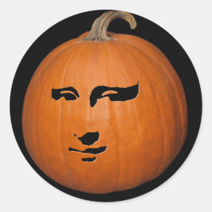 Mona Lisa Pumpkin Runder Aufkleber