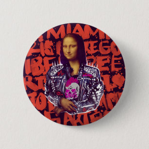 Mona Lisa Punk Art Button