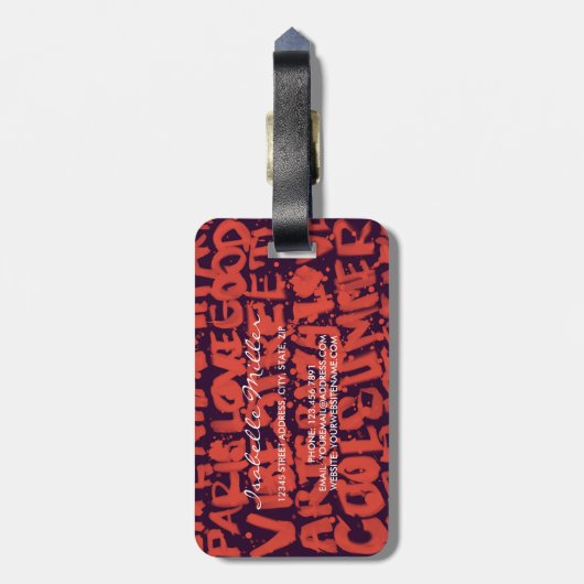 Mona Lisa Punk Art                                 Gepäckanhänger (Rückseite vertikal)