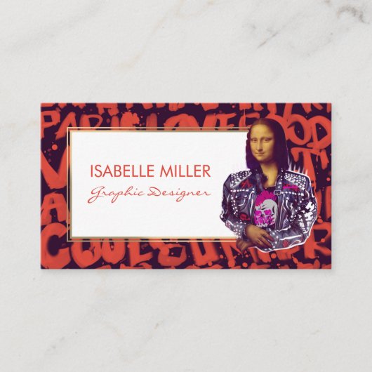 Mona Lisa Punk Art Visitenkarte (Vorderseite)