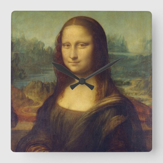 Mona Lisa Quadratische Wanduhr (Vorderseite)
