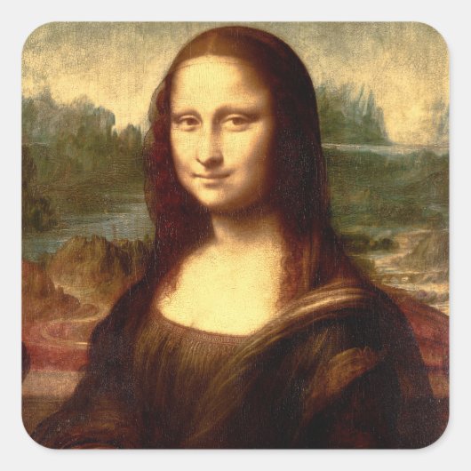 Mona Lisa Quadratischer Aufkleber (Vorderseite)