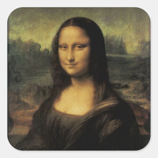 Mona Lisa Quadratischer Aufkleber (Vorderseite)