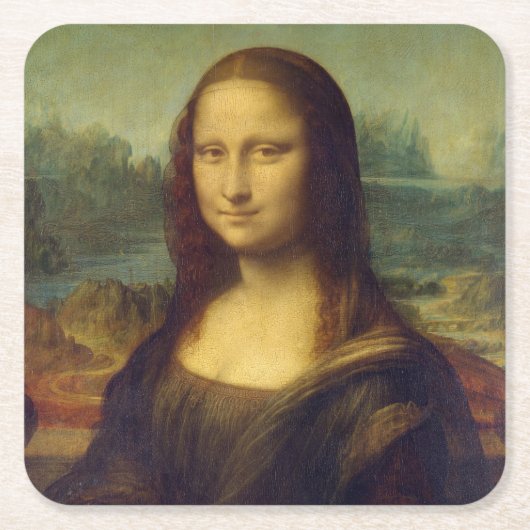 Mona Lisa Rechteckiger Pappuntersetzer (Vorderseite)