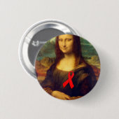 Mona Lisa Red Ribbon Button (Vorne & Hinten)
