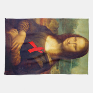 Mona Lisa Red Ribbon Handtuch