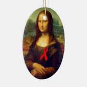 Mona Lisa Red Ribbon Keramikornament (Rechts)