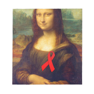 Mona Lisa Red Ribbon Notizblock
