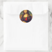 Mona Lisa Red Ribbon Runder Aufkleber (Tasche)