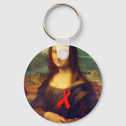 Mona Lisa Red Ribbon Schlüsselanhänger (Vorderseite)