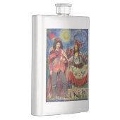 Mona Lisa Romantic Funny Colorful Arte work Flachmann (Rechts)