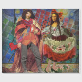 Mona Lisa Romantic Funny Colorful Arte work Geschenkpapier (Flach)