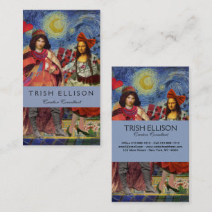 Mona Lisa Romantische Lustige Bunte Kunstwerke Visitenkarte