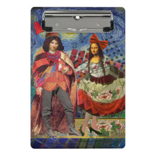 Mona Lisa Romantische Lustige Farbige Kunst Mini Klemmbrett