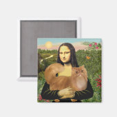 Mona Lisa - Rote Persische Katze Magnet (Vorderseite/Rückseite)