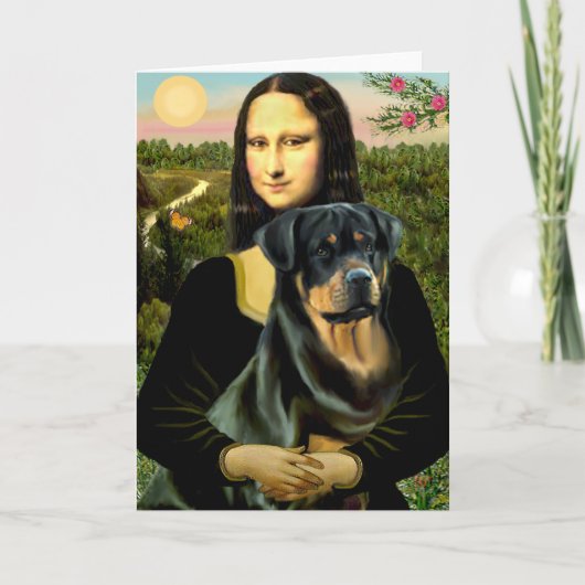 Mona Lisa - Rottweiler (#3) Karte (Vorderseite)