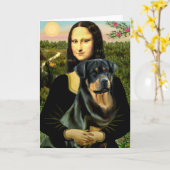 Mona Lisa - Rottweiler (#3) Karte (Gelbe Blume)