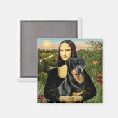 Mona Lisa - Rottweiler (#3) Magnet (Vorderseite/Rückseite)