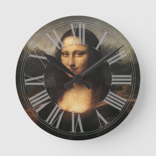Mona Lisa Runde Wanduhr (Vorderseite)