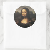 Mona Lisa Runder Aufkleber (Tasche)