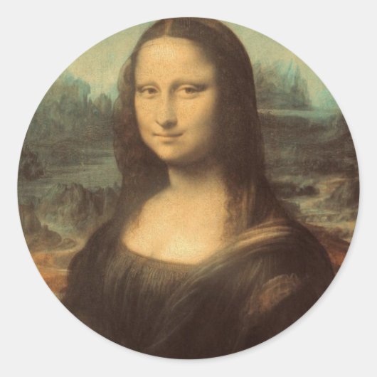 Mona Lisa Runder Aufkleber (Vorderseite)