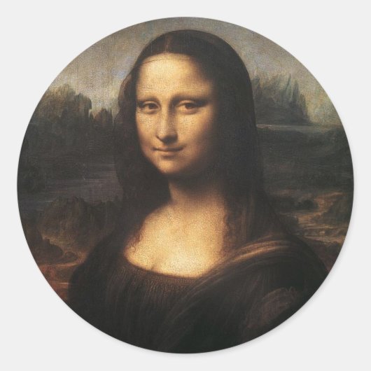 Mona Lisa Runder Aufkleber (Vorderseite)