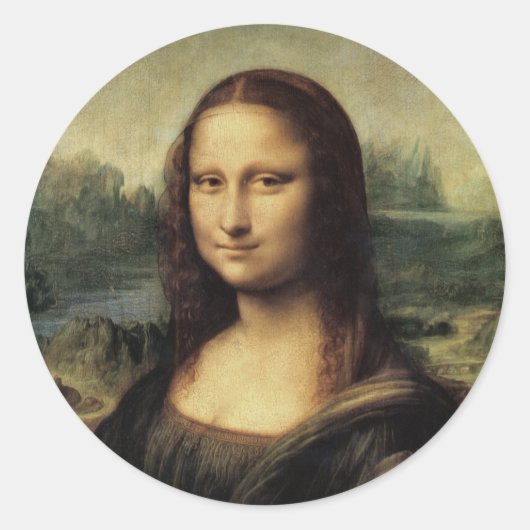 Mona Lisa Runder Aufkleber (Vorderseite)